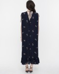 SIXDO Sleeveless V-Neck Floral Flared Dress